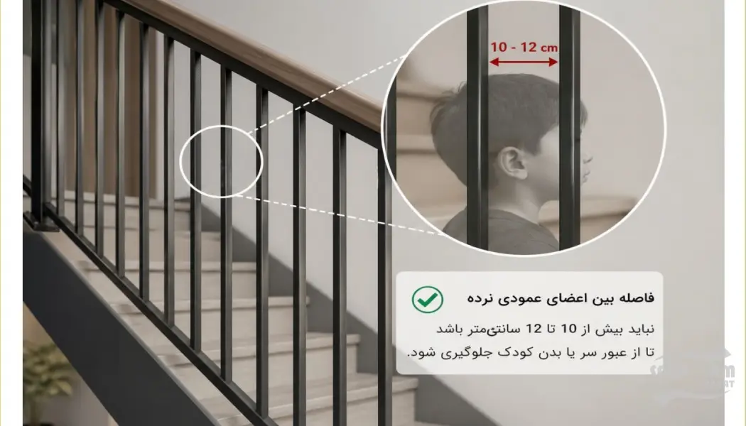 ضوابط نرده راه پله